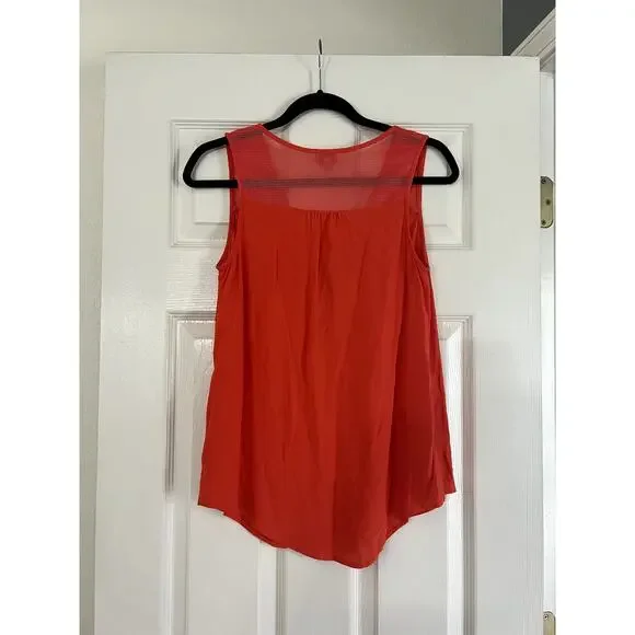 Women's Orange Pixley Zip Zipper Tank Top Size Medium - Picture 7 of 7